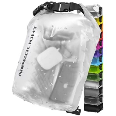 Afbeelding van waterdichte tas 2 l, transparant, Drybag, met roltopsluiting en schouderriem. Zwemmen, strand, kanoën, stand up peddel, duiken