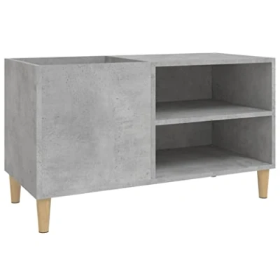 Afbeelding van Platenkast 84,5x38x48 cm bewerkt hout betongrijs
