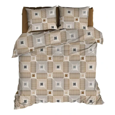 Afbeelding van Romanette Kwadro Dekbedovertrek Tweepersoons 200x200/220 cm Beige