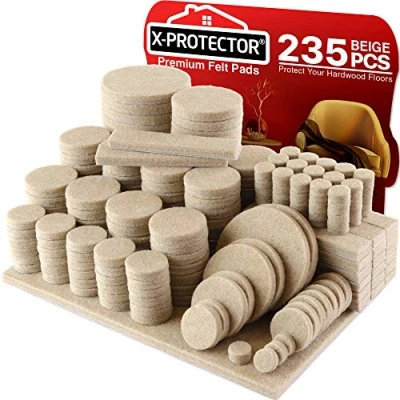 Afbeelding van Meubilair Pads Vloerbeschermers X PROTECTOR 235 PCS Vilten voor Stoelpoten Premium Meubelpoten Enorme hoeveelheid Vloerbescherming Bescherm uw houten vloeren!