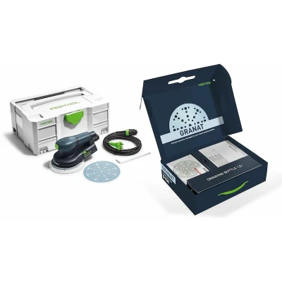 Afbeelding van FESTOOL ETS EC 150/3 GR Set P excenterschuurmachine 400 W in Systainer SYS3 M 187 + schuurpapierset (60 st.) 578185