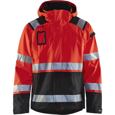 Afbeelding van Blåkläder 4987 1987 Shell jack High Vis ongevoerd Rood/Zwart maat L