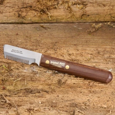 Afbeelding van Mars Coat King Solingen Trimmer Klassieke Roestvrijstalen met Houten Handgreep Dun e...