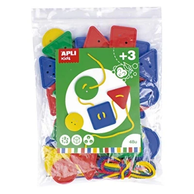 Image de APLI kids Lacing buttons bleu, jaune, rouge, vert