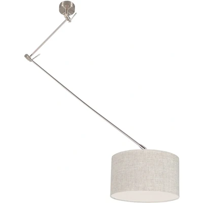 Afbeelding van QAZQA Hanglamp staal met kap 35 cm grijs verstelbaar Blitz