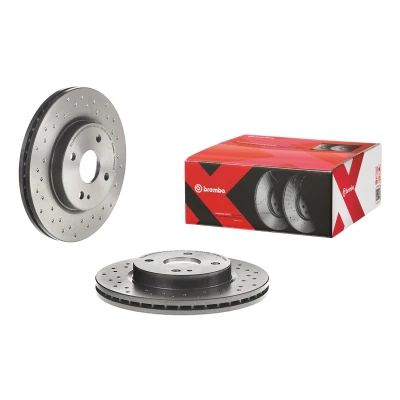 Afbeelding van BREMBO 09.A968.1X Remschijf 258 23 4 geperforeerd/interne ventilatie Gecoat MAZDA: 2 Hatchback