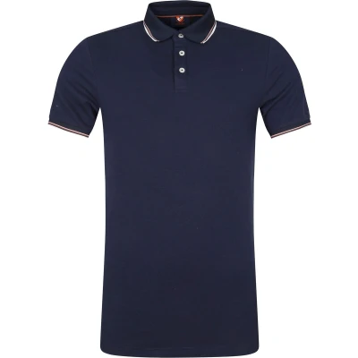 Afbeelding van Suitable Polo Jesse Donkerblauw maat XL heren met Slim fit Pasvorm Stretch Herenkleding Poloshirt