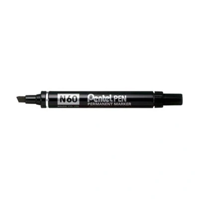 Image de Pentel Marqueur permanent N60, noir, pointe biseautée