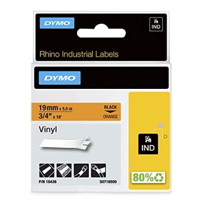 Afbeelding van Dymo S0718500 tape 19 mm/5,5 m zwart/oranje