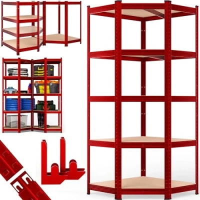 Afbeelding van Monzana Stellingkast Schroefloos 5 Schappen MDF 180x70x40cm Rood