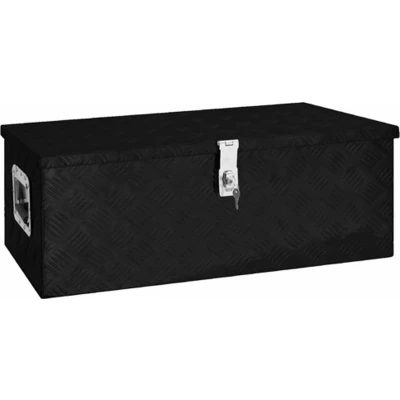 Afbeelding van Opbergbox 80x39x30 cm aluminium zwart