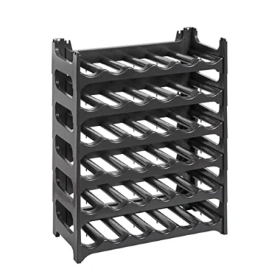 Afbeelding van Grizzly Flessenrek modulair en stapelbaar design voor 36 flessen, wijnfleshouder, zwart