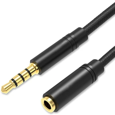 Afbeelding van Qost Audio Verlengkabel 3 Meter Female To Male Aux / 3,5 mm Mini Jack Headset Stereo Kabel Verlengsnoer