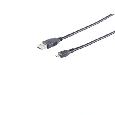 Afbeelding van USB Micro B naar A kabel USB2.0 tot 2A / zwart 1 meter