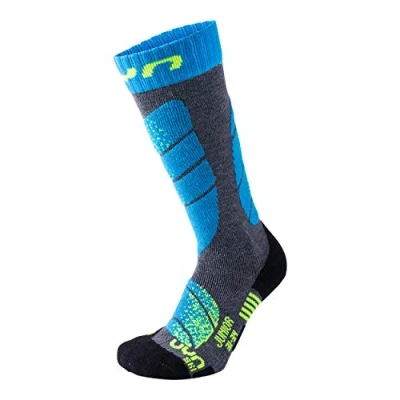 Afbeelding van UYN Skisokken voor kinderen grey melange/turquoise Maat 27/30