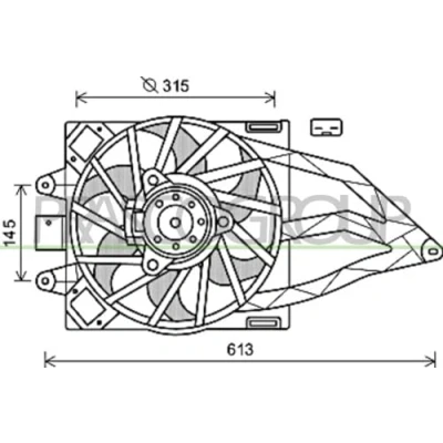 Afbeelding van PRASCO FT122F005 Radiator Ventilator 315 FIAT: Panda II Hatchback