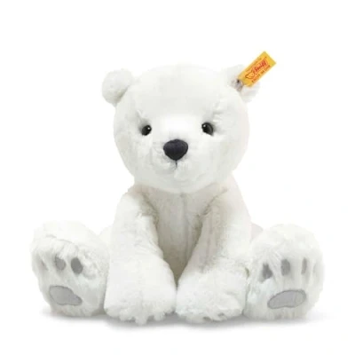 Afbeelding van Steiff Knuffeldier Lasse ijsbeer schattig pluche dier met kunststof ogen voor kinderen, jongens en meisjes, 28 cm, wit 062636
