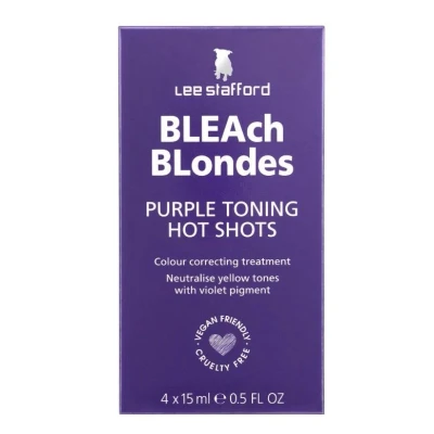 Afbeelding van Lee Stafford Bleach Blondes Purple Toning Hot Shot 4x15ml Haibu by Kapperskorting.com