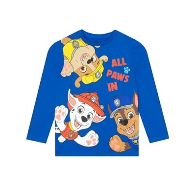 Afbeelding van Paw Patrol T shirt voor jongens, met lange mouwen shirts kleding 18 maanden tot 8 jaar, Blauw