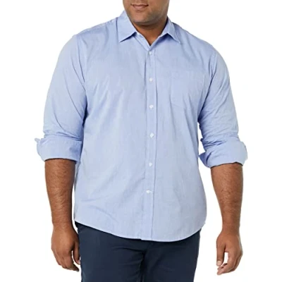 Image de Amazon Essentials Chemise en Popeline à Manches Longues, Style Décontracté, Coupe Standard Men&#039;s, Bleu Français, L