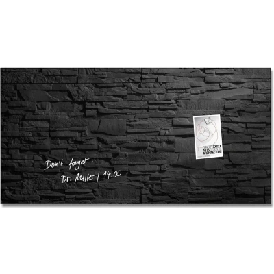 Afbeelding van Sigel glasmagneetbord Artverum 91x46cm antraciet leisteen SI GL149