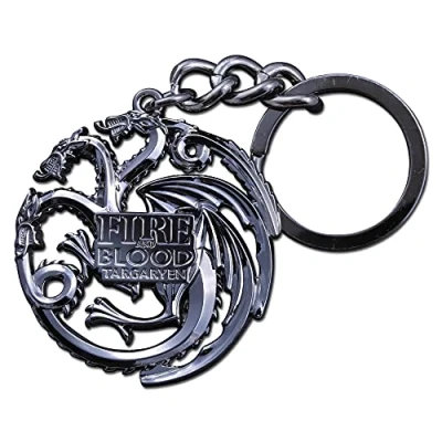 Image de Le Trône de fer porte clés métal Targaryen Sigil Gunmetal