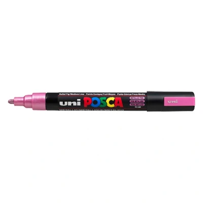 Image de Uni ball Posca Marqueur pointe moyenne conique Rose métal