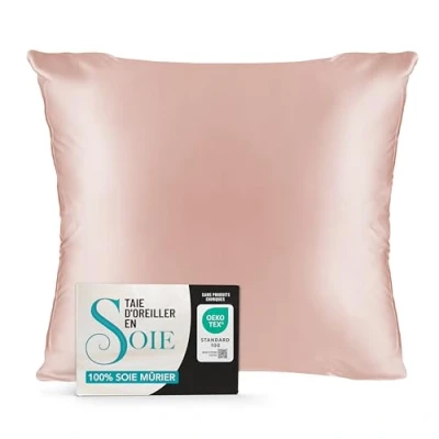 Afbeelding van Dreamzie Kussensloop van natuurlijke zijde, 80 x cm, 100% moerbeizijde, 19 momme, Oeko Tex gecertificeerd Voordelen voor haar en huid, anti aging effect Lichtroze