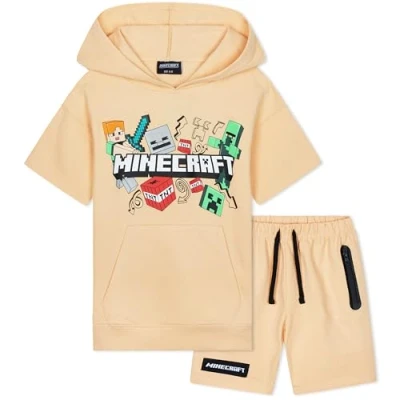 Afbeelding van Minecraft Trainingspak voor jongens en jongeren, zomer, sweatshirt met capuchon shorts, creeper, joggen, kinderen, cadeau jongens, Vissen, 7 8 jaar