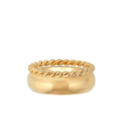 Afbeelding van Elli 2 PACK Ring, Dames, Maat: 54, Gold colored