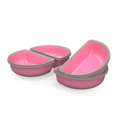 Afbeelding van SureFeed Set van 4 halve kommen, roze