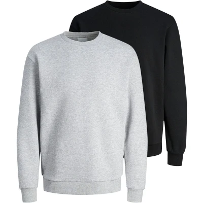 Afbeelding van Jack &amp; Jones 2ER PACK Bradley Sweater Schwarz hellgrau, Heren, Maat: Small, hellgrau