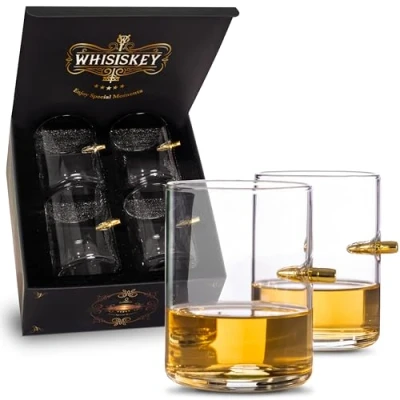 Afbeelding van Whisiskey Whiskey glazen met Kogel 4 Tumbler 310ml set Waterglazen Drinkglazen Glas Cadeau voor Man &amp; Vrouw