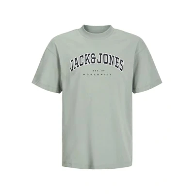 Afbeelding van JACK &amp; JONES Jjecaleb Varsity Tee Ss O hals Noos Jnr T shirt voor jongens, IJsgroen / pasvorm: los