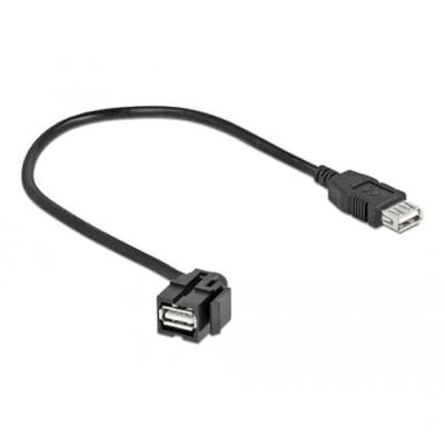 Afbeelding van Keystone Module USB 2.0 Een vrouwelijke 110 naar vrouw met kabelzwart