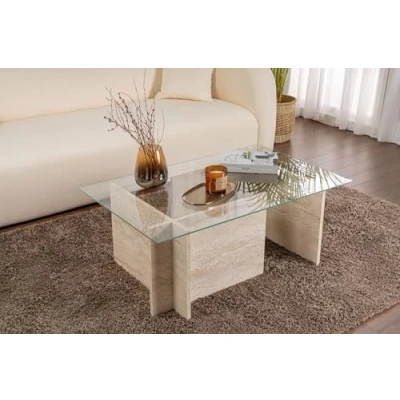 Afbeelding van Asir Salontafel Travertijn 105 x 65 40 cm