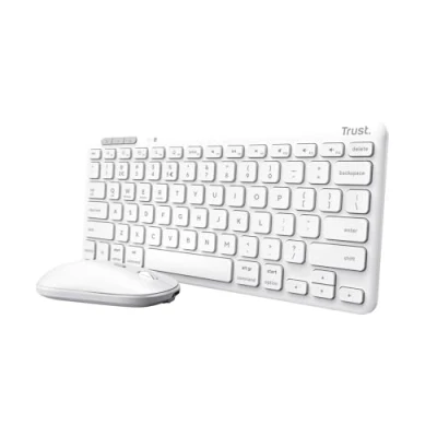 Afbeelding van Trust Lyra Draadloos Toetsenbord en Muis Multi connect Qwerty US Wit