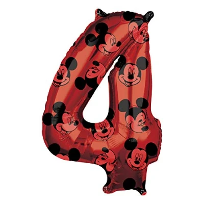 Afbeelding van Amscan Folieballon Mickey Mouse 4 Jaar Junior 45 X 66 Cm Rood