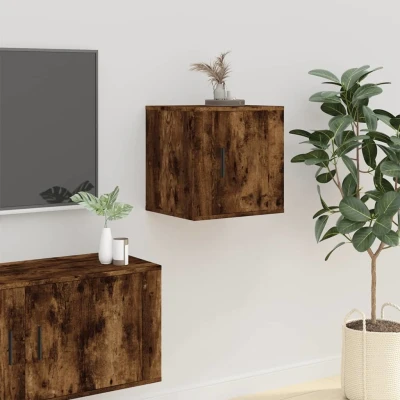 Afbeelding van Tv wandmeubel 40x34,5x40 cm gerookt eikenkleurig