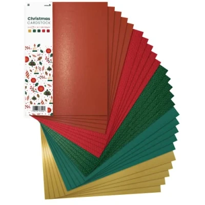 Afbeelding van Netuno 25 x creatief kerstkarton, A4, 210 297 mm, 5 kleuren, verschillende meerkleurig, tekenkaarten, kleurrijk karton, knutselen, voor doe het zelf, wenskaarten, scrapbooking