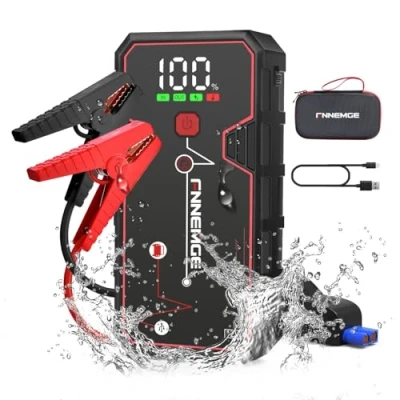 Afbeelding van FNNEMGE Boosterbatterij, 4.000 A, 23.800 mAh starthulp, autostarter (voor alle benzine , dieselmotoren tot 8,0 liter), noodstroomvoorziening voor auto&#039;s met ledlamp