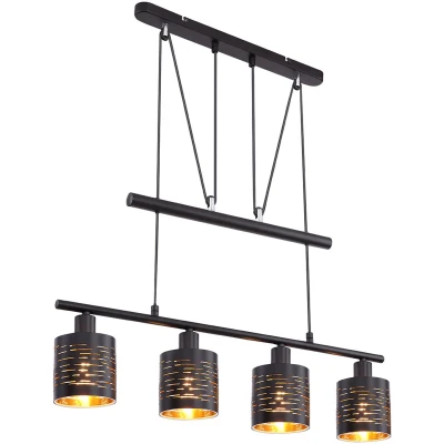 Afbeelding van Globo hanglamp Tunno zwart metaal 15342 4HZ
