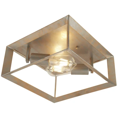 Afbeelding van Searchlight Heaton Plafondverlichting 30 X Cm Geborsteld Zilver En Goud