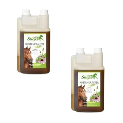 Afbeelding van Stiefel Kruidensap tegen hoest Set van 2 x 1 liter Voedingssupplement Voor paarden Geselecteerde kruidenmix Zonder kunstmatige aroma&#039;s luchtwegen en bronchiën