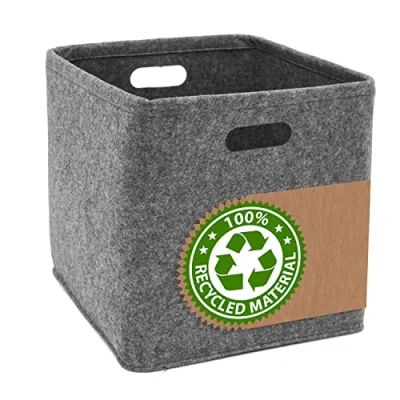 Afbeelding van 100% Recycled Vilt: Opbergdoos 33x33x33 Compatibel met IKEA Kallax Kubus Opbergdozen voor Kal...
