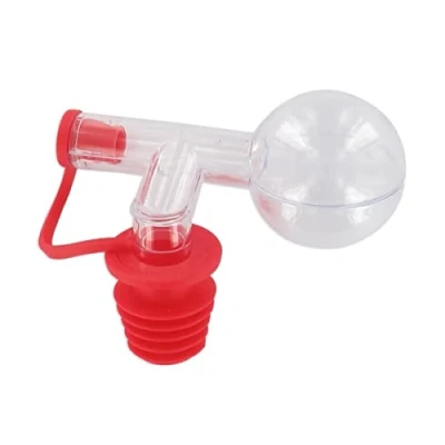 Afbeelding van Fackelmann 004032 alcoholdoseerder, alcoholdoseerbal, maatbeker voor fles, maatdop 2,5 cl, kunststof, rood, 9 x 7 cm