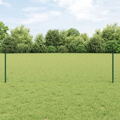 Afbeelding van vidaXL Hekpalen 11 st U Channel Groen 60 cm Staal, Zeshoek Hek 0.6x50 m Staal