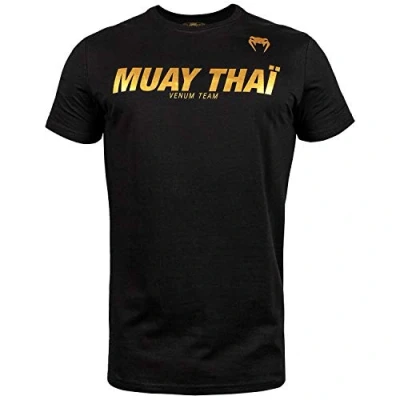 Afbeelding van Venum Muay Thai VT T Shirt Katoen Zwart Goud L