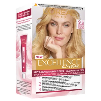 Afbeelding van 1+1 gratis: L&#039;Oréal Excellence Crème Permanente Crèmekleuring 9.3 Zeer Licht Goudblond