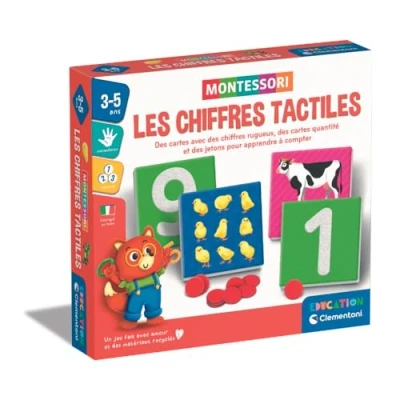 Image de Montessori Clementoni Les chiffres tactiles Jeu éducatif apprentissage des 10 cartes rugueux Dés 3 ans